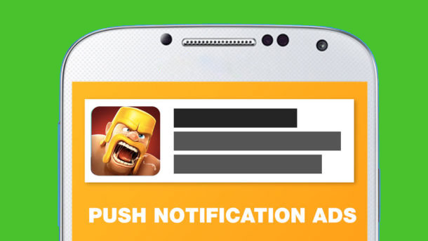 تبلیغات پوش نوتیفیکیشن یا push notification برای نصب اپلیکیشن
